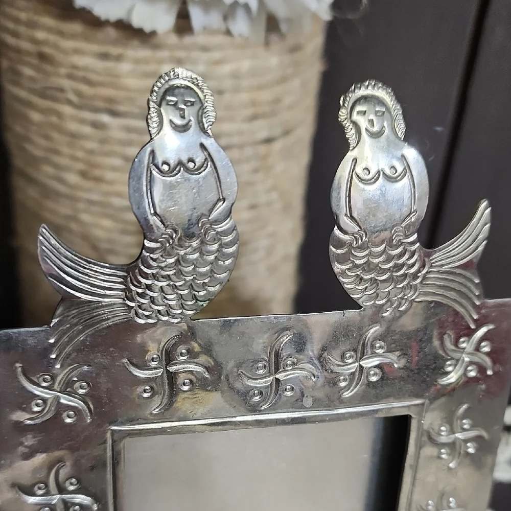 Elegant Silver Mermaid Picture Frame